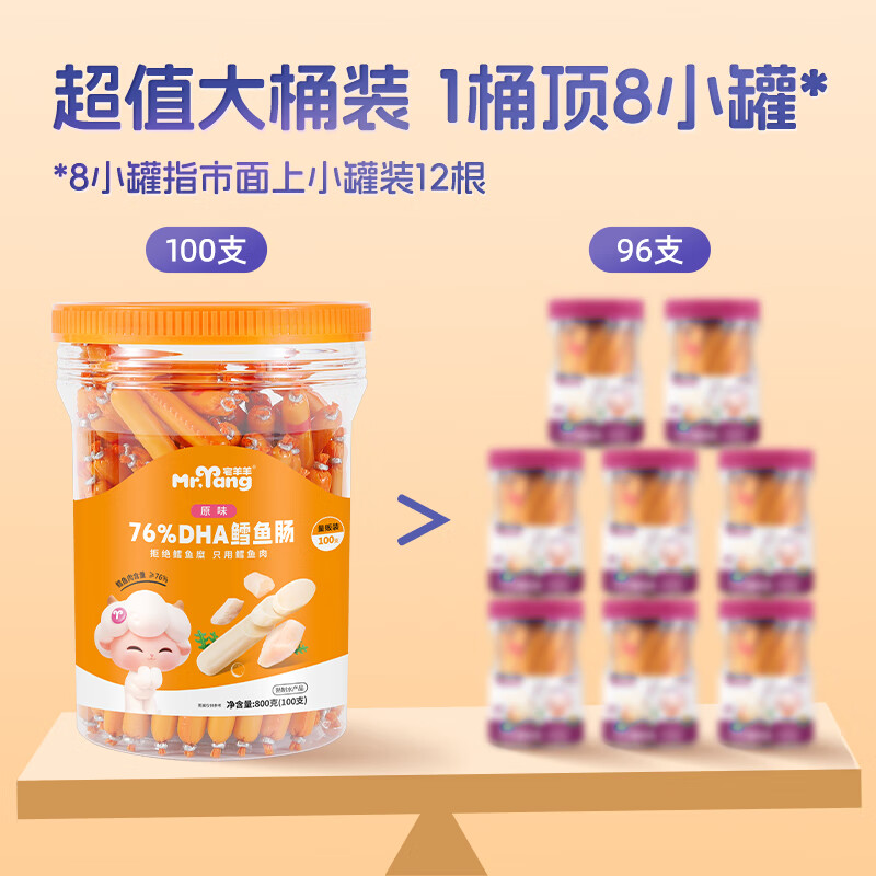 Zhai Sheep Deep Sea Pollution-free 75% Cod Sausage Baby Children's Breakfast Snack Prebiotic Corn Flavor Sausage 800g