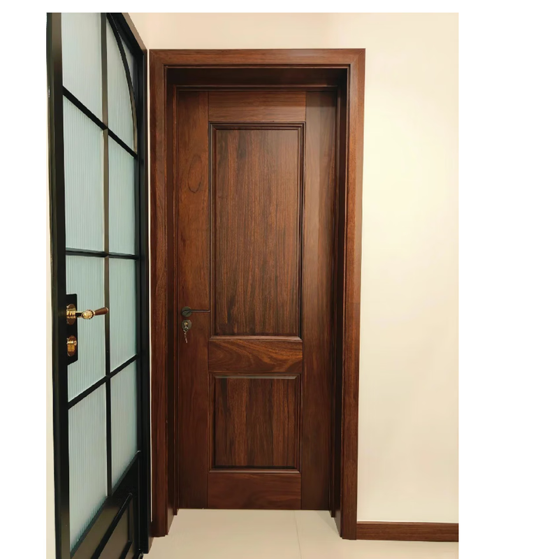 Imported pure log ebony wood room door, log gold silk pomelo, Chinese style bedroom door, painted door, high-end customization, ebony wood type A
