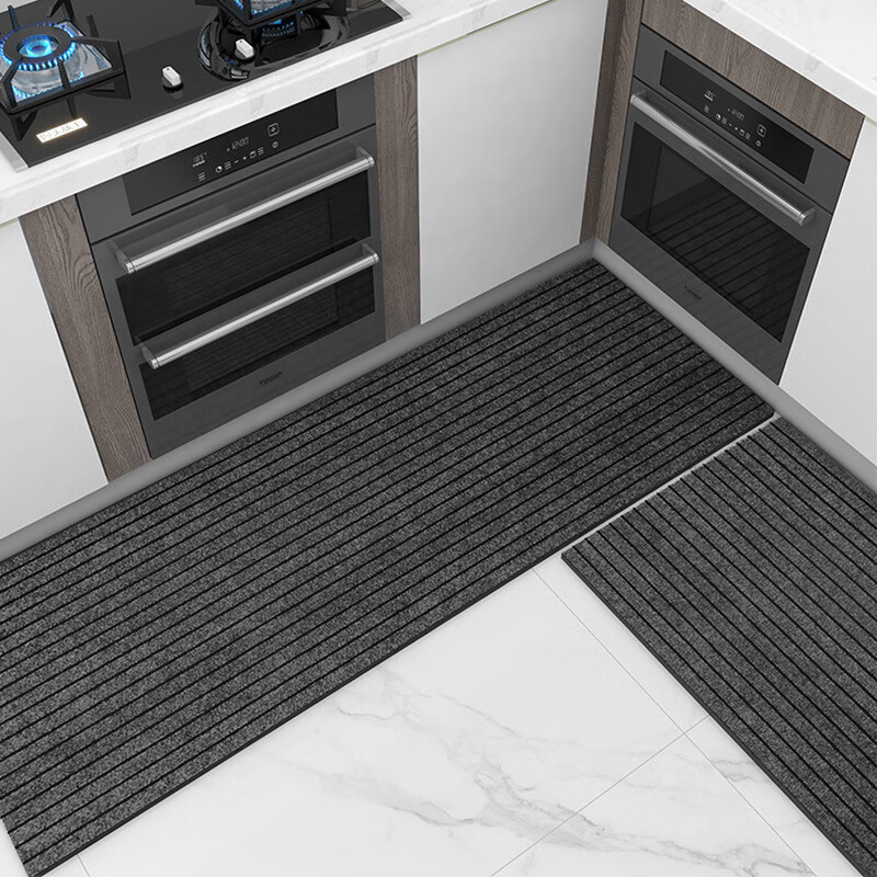 Cuttlefish striped non-slip floor mat can be cut to absorb water and dust for household use gray 60*90cm