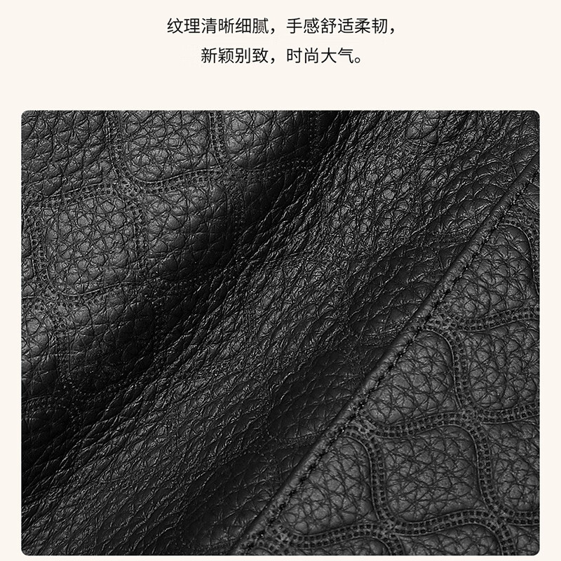 Scarecrow Wallet Women's Long Genuine Leather 2025 New Large Capacity Women's Wallet First Layer Cowhide Mobile Phone Clutch 10 Card Slots Black 19*2.5*9.5cm 10 Card Slots