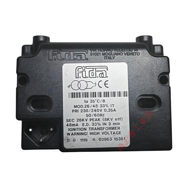 FIDA Feida 1*26KV single-stage double-stage ignition transformer Baide burner accessories ignition high-voltage package 26/40 single pole