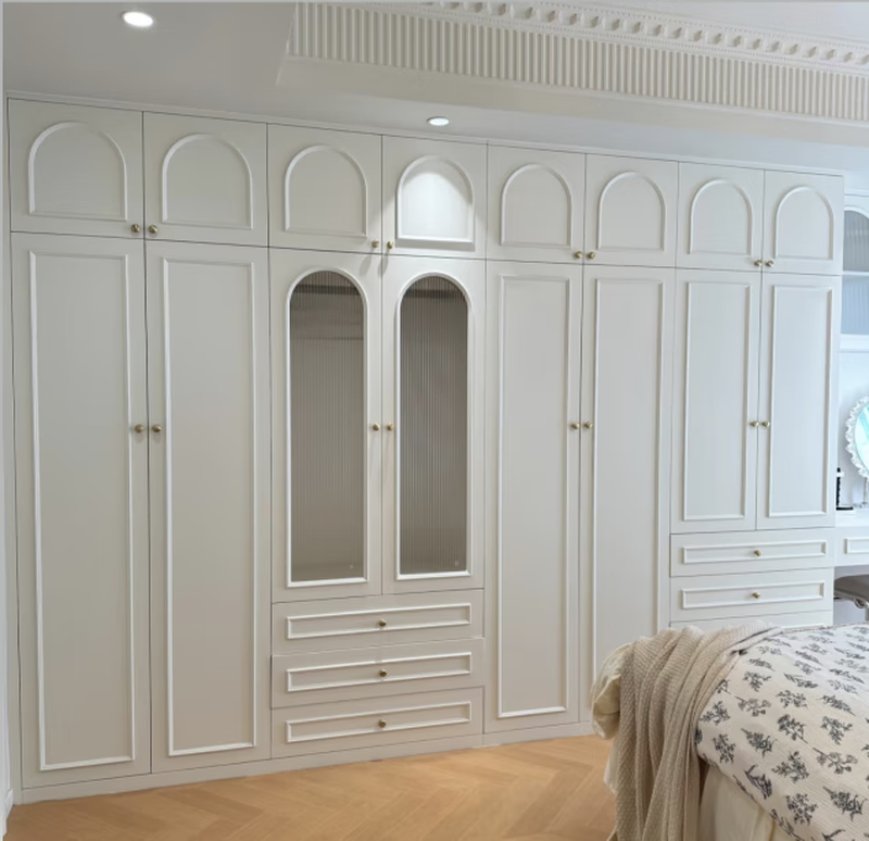 Zhihuishu French cream style ENF grade cabinet door custom glass door blister molded door panel custom solid wood ecological board French style