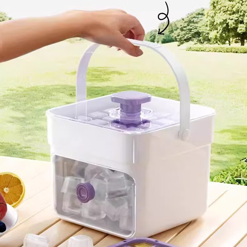 Zhenxi food grade frozen ice cube ice making mold maker silicone ice tray refrigerator ice cube box artifact automatic de-icing press ice cube mold 50 grid ice making artifact purple free ice shovel