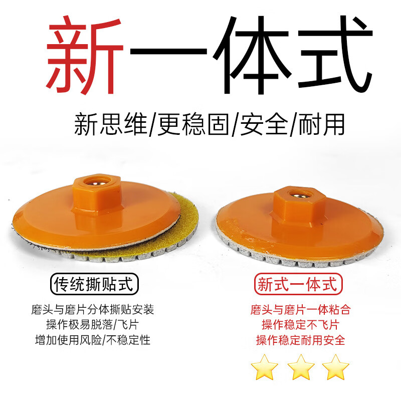 Janes integrated polishing disc tile chamfering edge grinder dry polishing disc marble quartz stone rock slab polishing disc integrated grinding and trimming disc 150# 2 pack