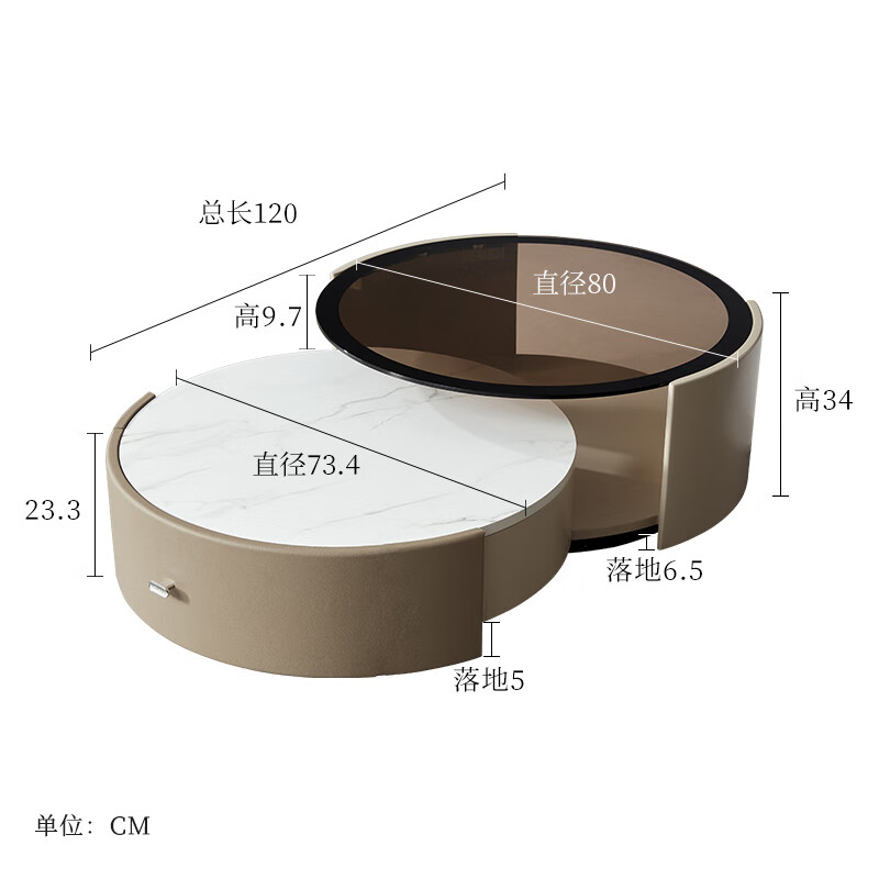 KUKA Simple Luxurious Coffee Table Living Room Large Capacity Storage Coffee Table Living Room Furniture Large Coffee Table Holiday Tea Break PT7057