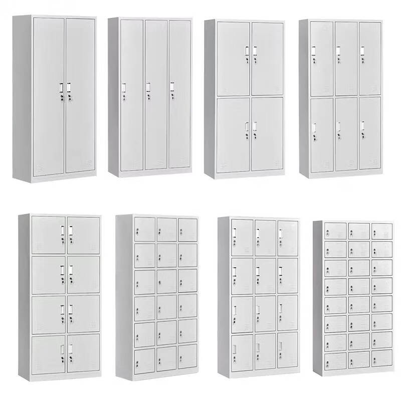 Ni Zhier steel locker staff dormitory locker multi-door shoe cabinet with lock gym bathroom dressing storage iron cabinet 3-door locker