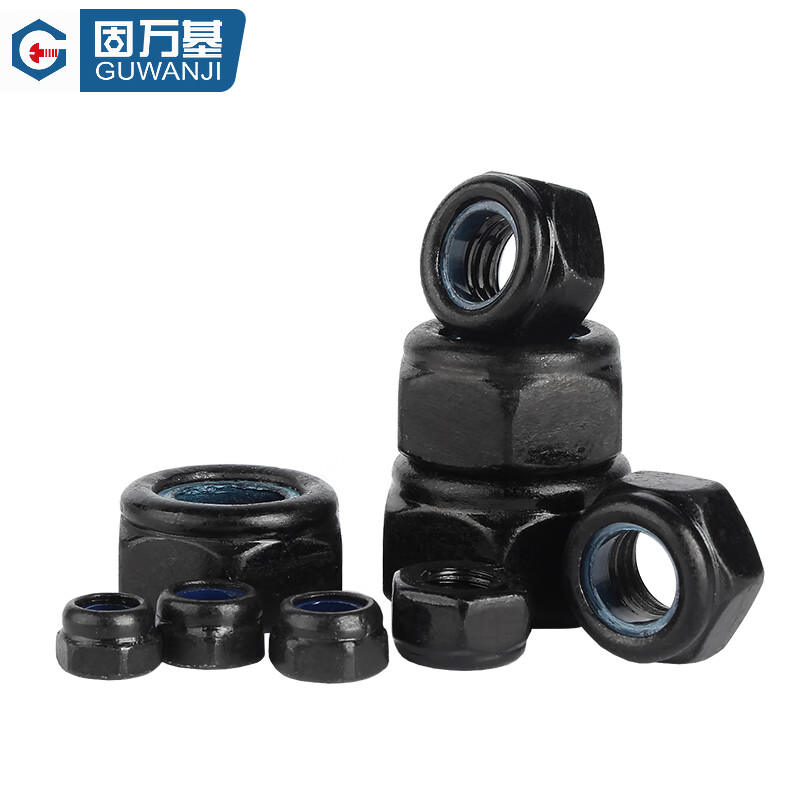 Guwanji 304 stainless steel anti-loosening self-locking nut fine tooth anti-skid locking hexagonal screw cap national standard GB6172.2 304 material M24 2 pieces