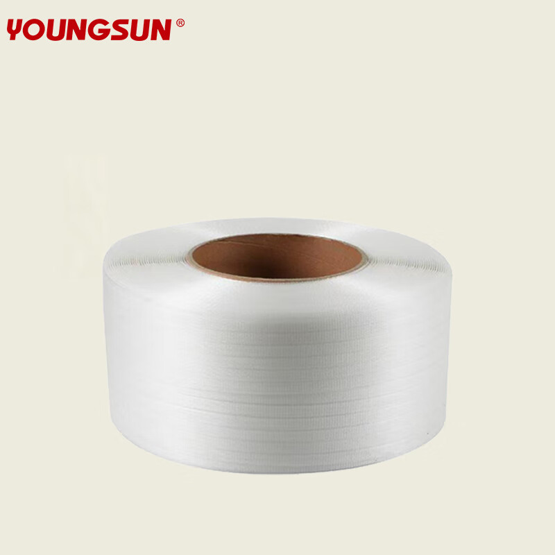 Yongchuang strapping strapping polypropylene PP strapping hot melt express carton tube bundling hotel linen packaging strap white width 12 thickness 0.7 net weight 10kg 5g/m