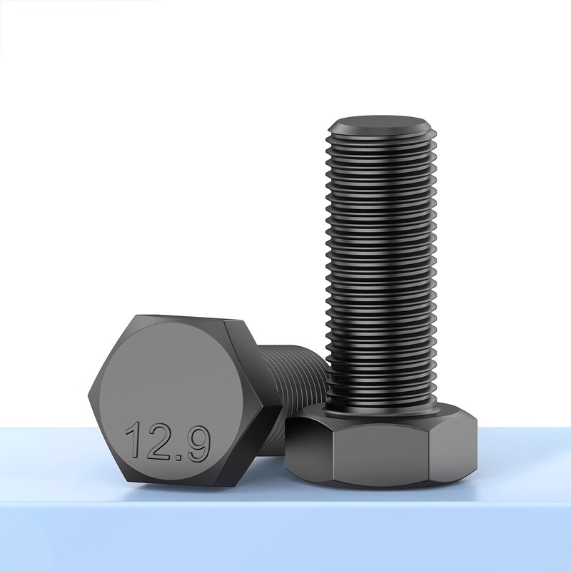 Jinggong M8M10M12M14M16 12.9 grade fine thread external hexagonal screw high strength fine thread hexagonal bolt M8*1*16 fine thread full thread (10 pcs)