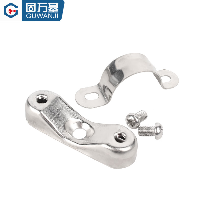 Guwanji 304 stainless steel off-wall code Yuanbao card saddle card pipe clamp bracket fixed riding card 20-25-32mm overall 304 material pipe diameter 20-22mm 2 pcs
