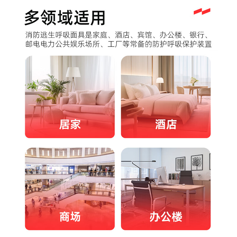 Yuanbang gas mask fire mask anti-smoke and fire protection 3C certified fire escape filter self-rescue respirator TZL30