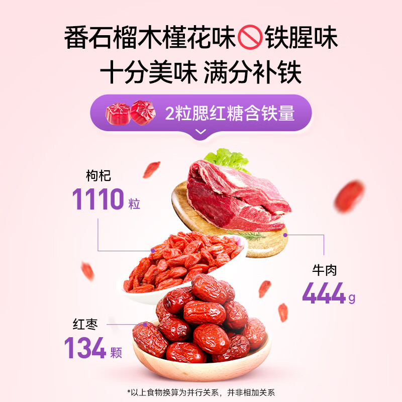 Vitafusion Iron-rich Gummies Iron Vitamins for Women with Anemia 60 Tablets*2