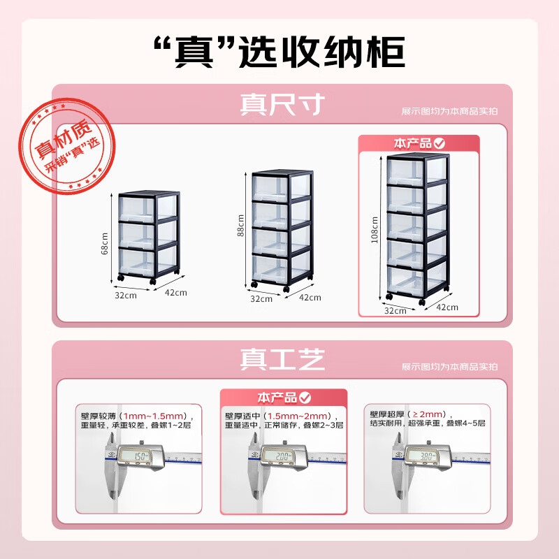 JEKO&JEKO Drawer Storage Cabinet Bedside Cabinet Storage Cabinet Toy Storage Cabinet Crack Cabinet Chest of Drawers Storage Box Five Layers