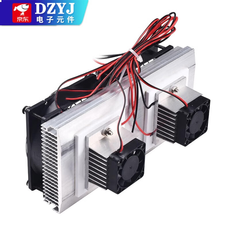 DZYJ semiconductor refrigeration chip kit 12v electronic refrigeration diy radiator small air conditioner refrigerator cooling module set (finished product) 12V single core refrigeration set upgraded version (complete set with foam box)