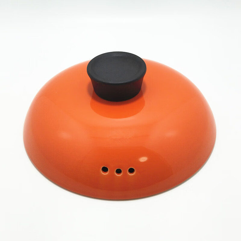 Universal ceramic casserole lid for chefs, electric stew pot, soup pot accessories, stew pot, earthen pot with lid, 26.2-26.5cm, slotless orange