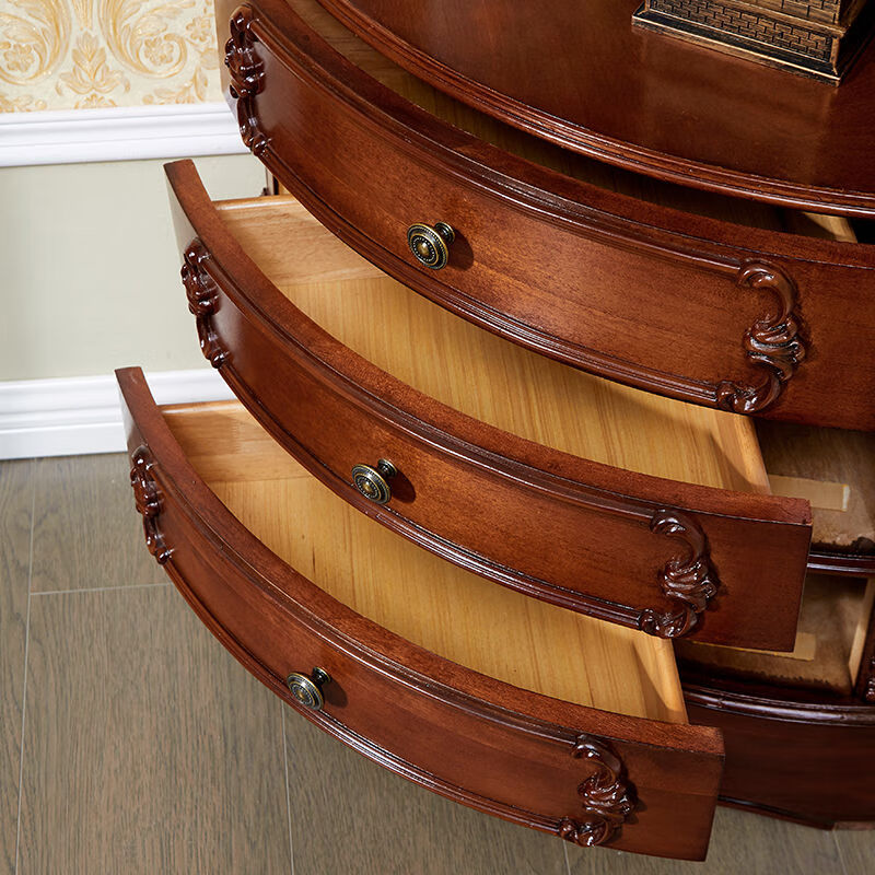 Hanpan American solid wood triangle cabinet living room ash wood corner storage wine cabinet multi-functional corner cabinet dining room corner cabinet cherry color side width 42*height 188cm