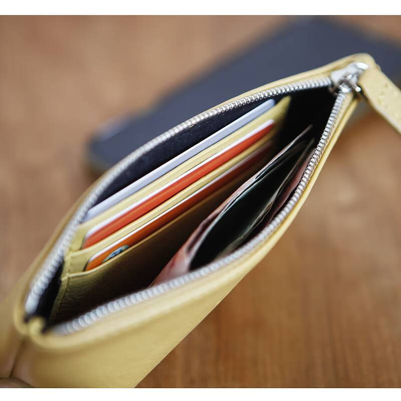 GOYN blue leather men's genuine leather zipper small wallet long cowhide large capacity new women's trendy small handbag dark green