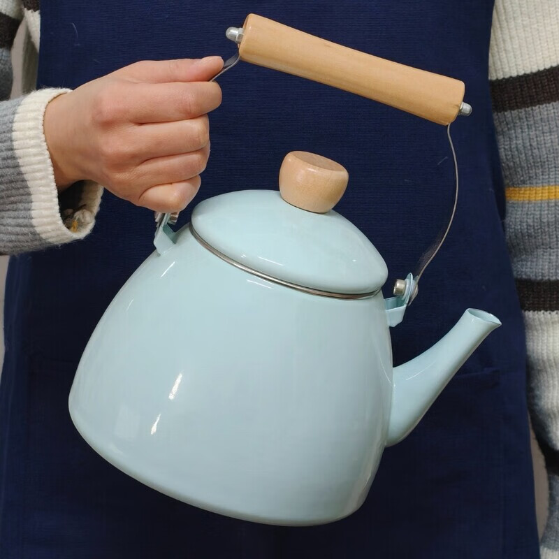 2.5L Japanese solid color enamel barley pot with lid enamel kettle milk tea pot high temperature resistant induction cooker 2.5L aromatic flower barley pot 2500ml