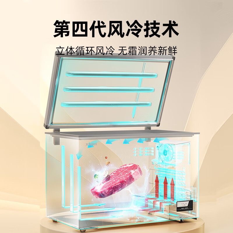 Xingx (XINGX) household small freezer ultra-low temperature-40 degree freezer commercial single temperature freezer-60 degree horizontal freezer air-cooled frost-free top door deep cooling quick freezer 170 liters air-cooled frost-free/-30 quick freezing