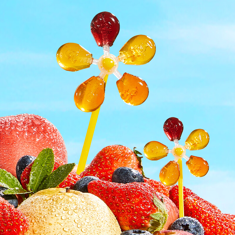 Wo Xiaoya Windmill Juice Lollipop 72g Children's Snack Fruit Gummy Gel Lollipop Enjoy Baby Snack Recipe