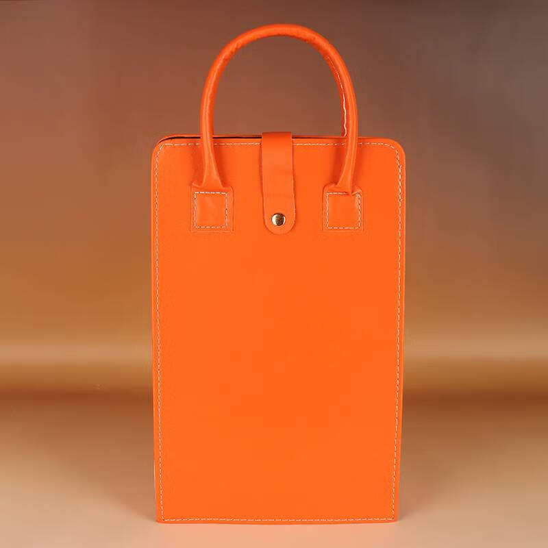 Fantasy red wine handbag double wine bag leather wine box gift box leather box exquisite empty box gift bag gift bag leather orange