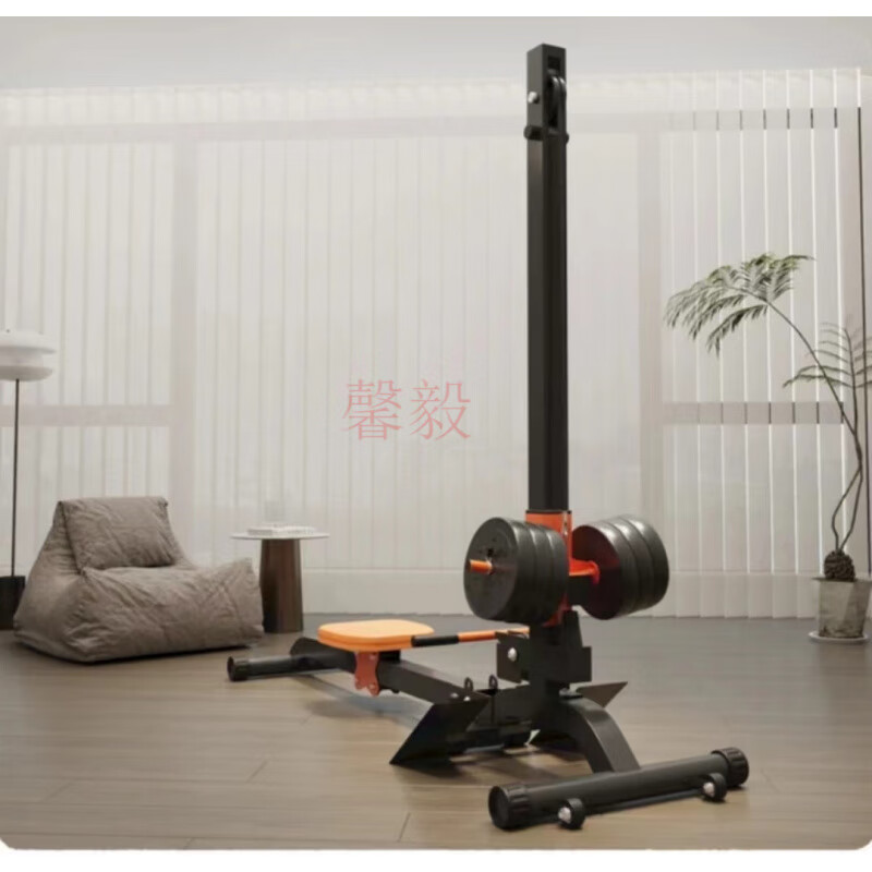 Dumbbell rowing machine is a multi-functional household small foldable indoor equipment for belly strengthening, whole body fat burning training, all black bare machine without weights