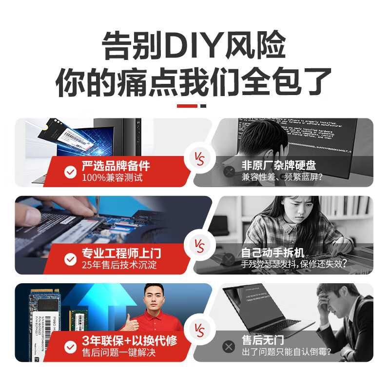 JDIY all-brand door-to-door laptop installation and hard drive upgrade to 2T LS