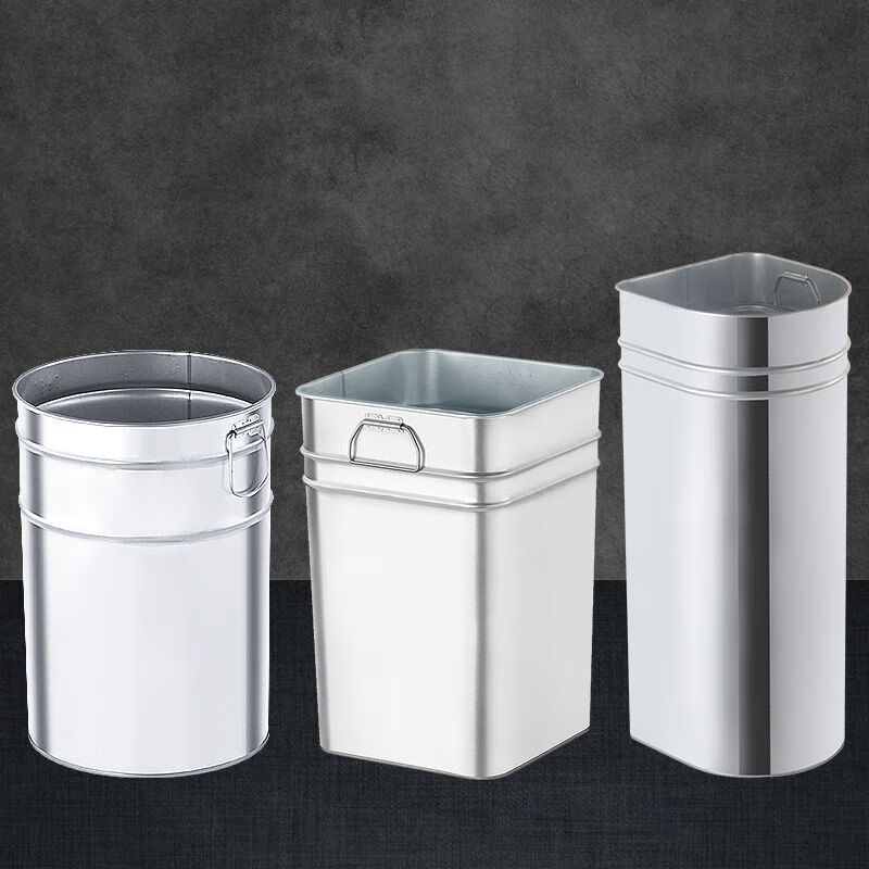 Trash can liner customized iron sheet stainless steel indoor outdoor large capacity trash can liner peel box galvanized round square special-shaped inner barrel galvanized round liner 22X22X32CM