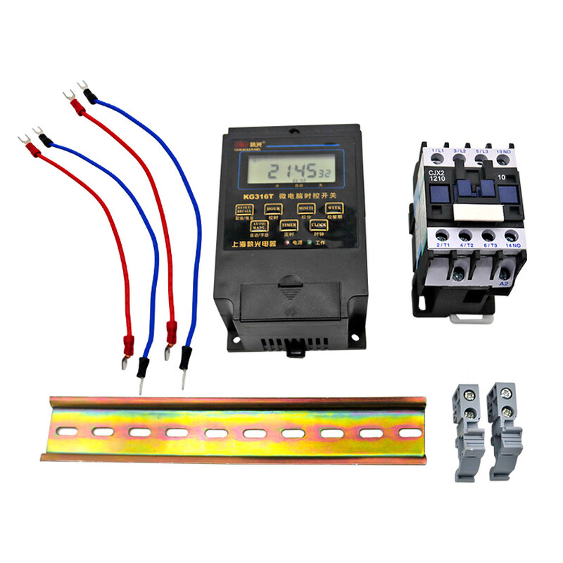 Time controlled switch controller 380220v AC contactor high power timer street light water pump 220v set (12A)