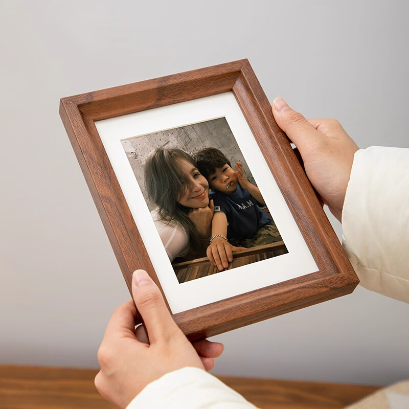 Jin Longxing 6-inch photo frame table walnut wooden empty frame wedding photo baby photo frame wall hanging couple photo wall