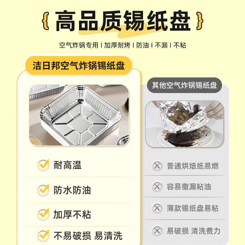 JieRibang air fryer 8-inch square tin foil bowl food-grade barbecue special bowl high-temperature oven baking tray picnic