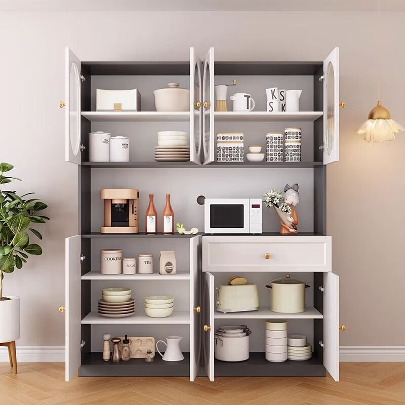 Quanyou cream-style sideboard and wine cabinet integrated multi-functional large-capacity home kitchen French living room storage customization D type + 80 sideboard white 200 long door-to-door package