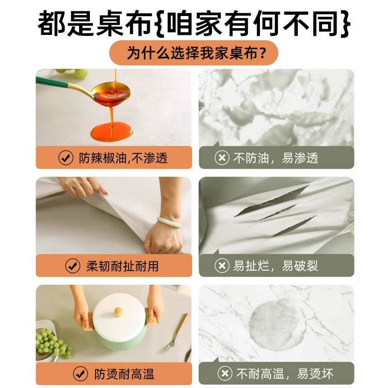 Zichen 2024 new style light luxury and high-end lambskin white tablecloth no-wash waterproof and oil-proof coffee table tablecloth tablecloth thick