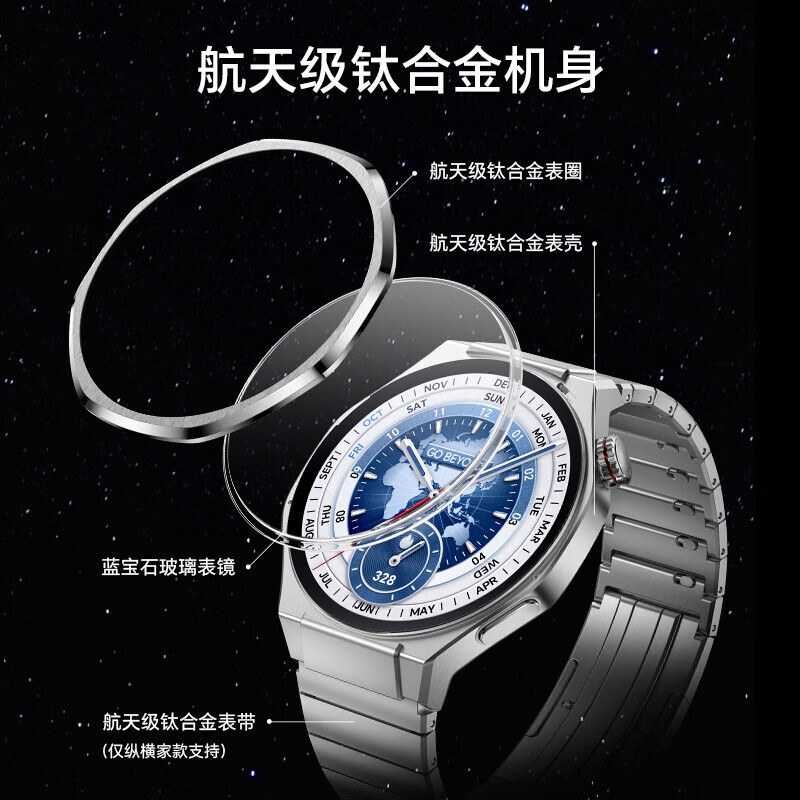 Honor Watch 5 Ultra New Smart Health Monitoring Heart Wrist AI Flagship Diving eSIM Sapphire Mirror 46mm Dial Titanium Alloy 1.5-inch Large Screen Speedster Black