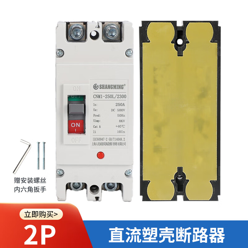 Shanghai People's DC air switch molded case circuit breaker 2P125A200A250ADC500V 2P 100A