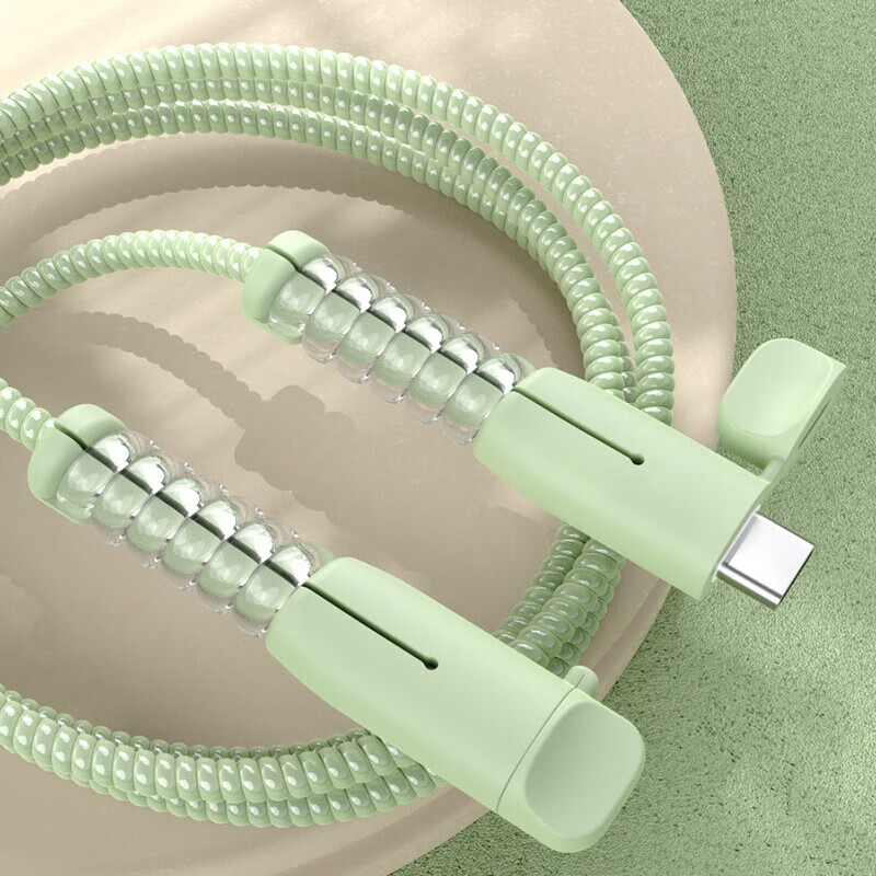 J0 Huawei data cable protective cover is suitable for VIVO OnePlus charging cable anti-breakage winding rope Xiaomi notebook universal dual Type-C port Meizu cable bite all-inclusive red magic box matcha green data cable protective sleeve can be wrapped around 1 meter data cable (excess can be cut)