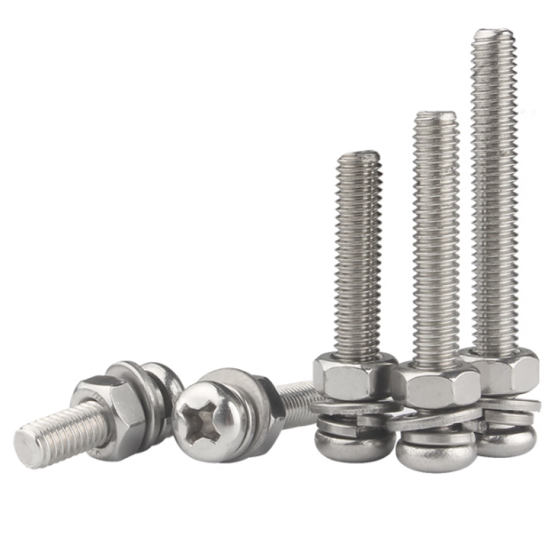 Ye Yu MMM stainless steel cross round head screw nut flat washer spring washer combination set PM pan head bolt unit millimeter (mm) size thread diameter x rod length