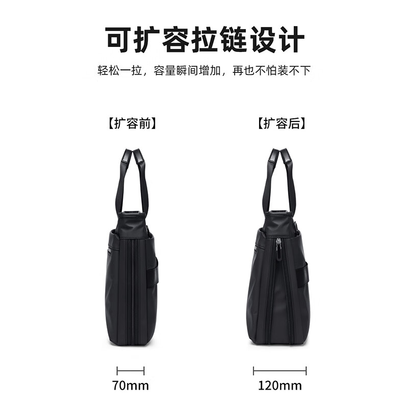 POLO business briefcase men's expandable handbag 14/15.6 inch computer bag conference document bag shoulder bag