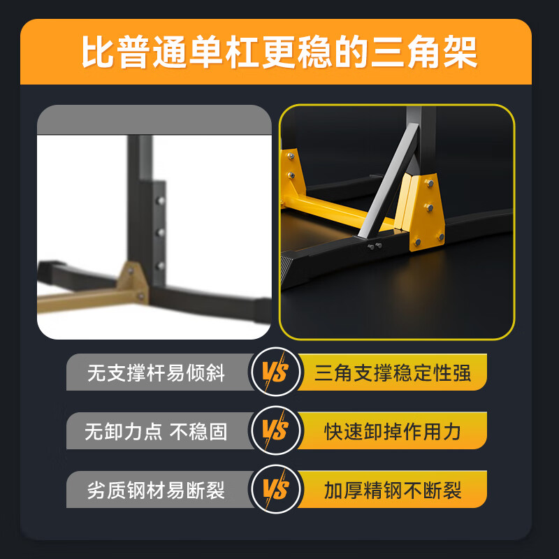 Feble horizontal bar indoor pull-up device for home adult students' high school entrance examination floor-standing double-bar stretching exercise pull-up rack Upgraded eight-figure base 11-level adjustable + thickening + 1 pair of hooks High-strength load-bearing / does not take up space / does not roll over