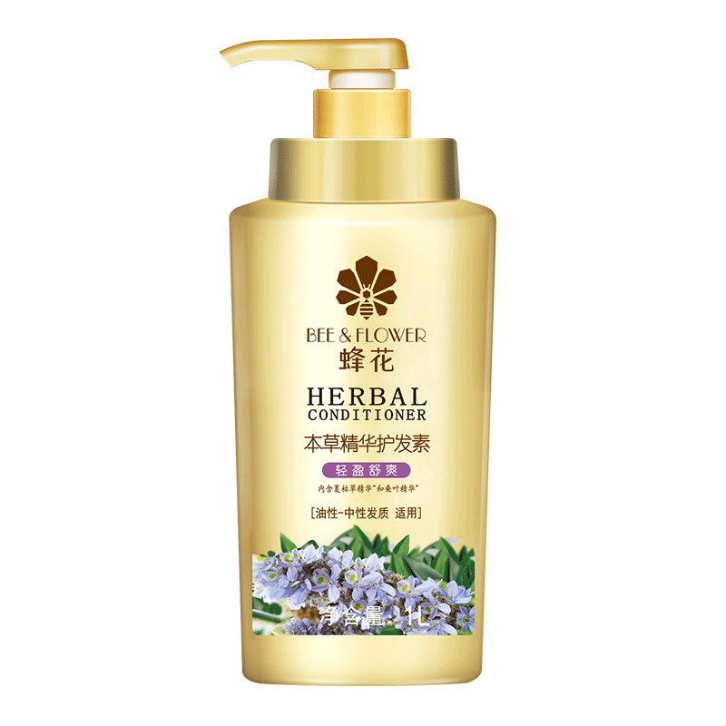 Bee Flower Herbal Essence Light Refreshing Conditioner 1L Oil Removal, Smoothing, Damage, Dry and Replenishing Moisturizing Conditioner