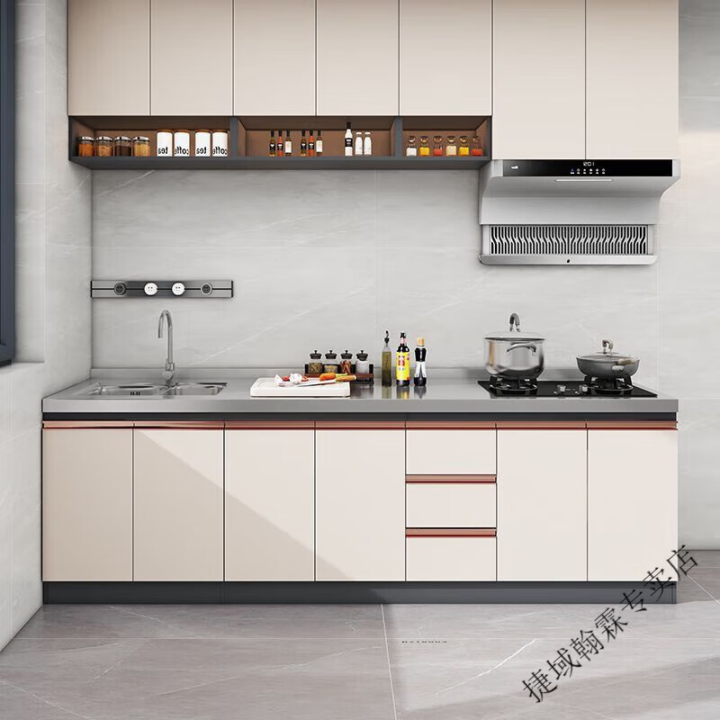 Vinoa honeycomb aluminum stainless steel cabinet simple combination customization simple one-piece marble aluminum alloy stove cabinet assembly Main picture style 70cm (aluminum honeycomb cabinet)