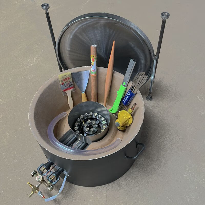 Egg-filled cake oven cast iron baking pan round stall scallion oil cake oven pancake oven flameout protection 50cm push-pull old style