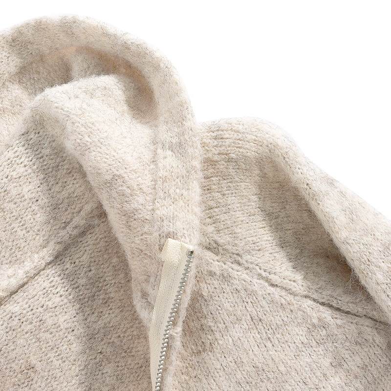 Sibaishe hooded long-sleeved sweater for women 2025 winter new fashion simple soft waxy loose casual top