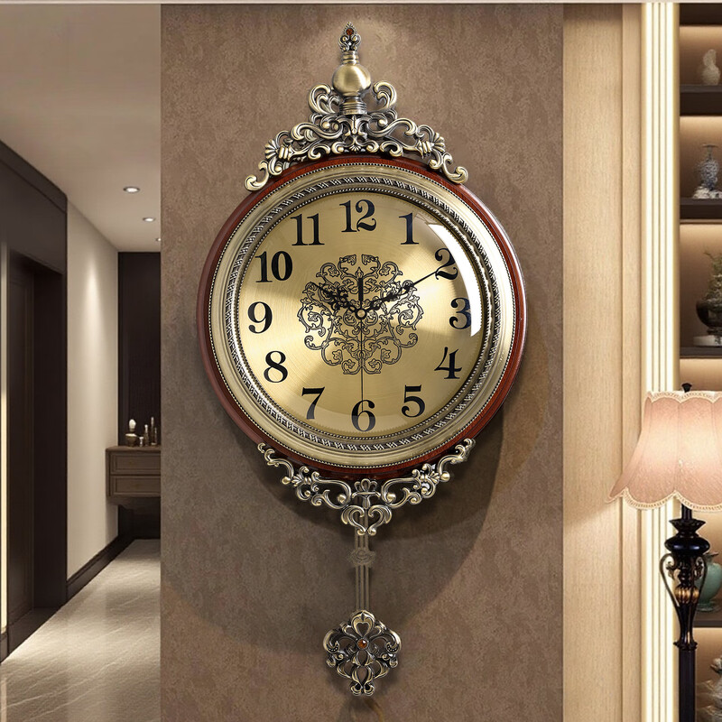 ZUNELL American retro wall clock living room 2026 new light luxury high-end wall clock French European style wall clock high-end Roman numeral style