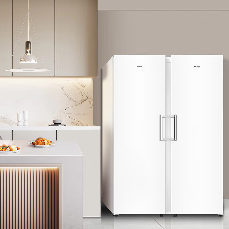 Haier upright freezer household first-class energy efficiency does not require frequent defrosting 290/335 small fully refrigerated single-door refrigerator drawer-type breast milk side door large capacity appliance subsidy 290 liters independent ice making room 6-story height 1.7 meters丨air-cooled dual frequency conversion