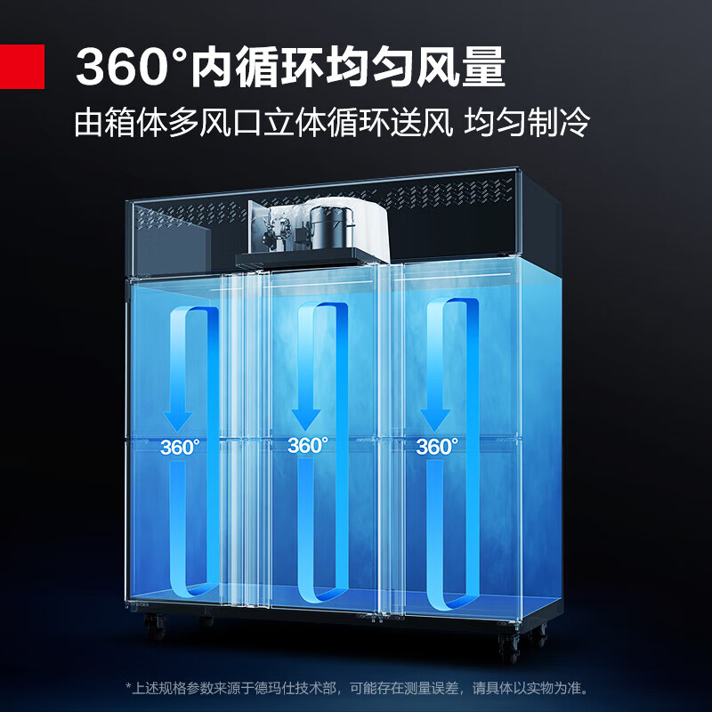 Demashi (DEMASHI) six-door freezer commercial six-door refrigerator vertical tall kitchen fresh refrigeration six-door kitchen refrigerator air-cooled frost-free GK1.6L6F fully refrigerated