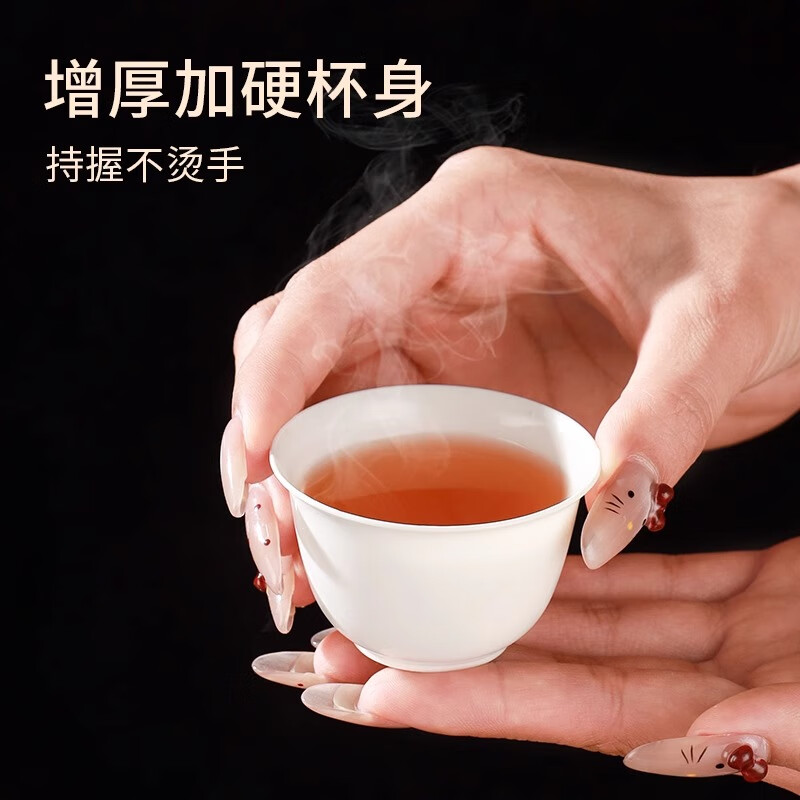 Shenfu disposable tea cup, Kung Fu tea cup, rice husk high-end tea cup, tea cup, tea cup with storage cup holder box, 500 rice husk small tea cups (without storage cup holder)