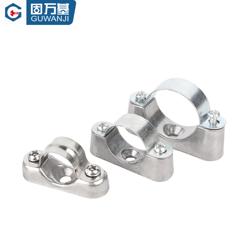 Guwanji 304 stainless steel off-wall code Yuanbao card saddle card pipe clamp bracket fixed riding card 20-25-32mm overall 304 material pipe diameter 20-22mm 2 pcs