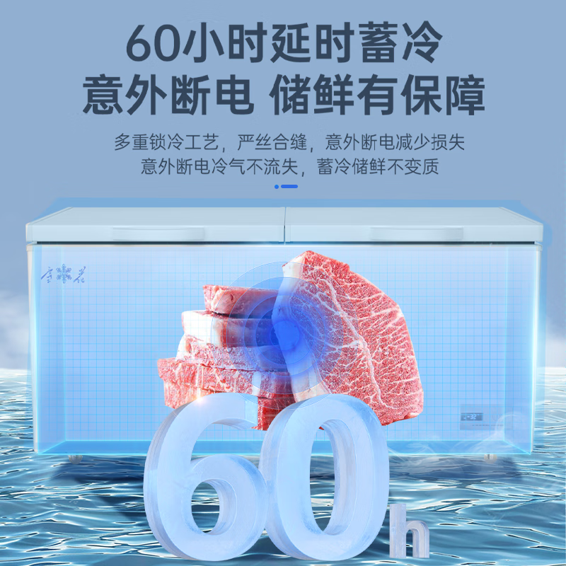 Snowflake Freezer Commercial Large Capacity Full Freezer Household Horizontal Refrigerator and Freezer Dual-purpose Single Temperature Dual Temperature Freezer Ice Cream Display Cabinet Quick Freezer 1168 Single Temperature Ultra Digital Display Version | First Class Energy Efficiency | Frost Reduction 95%