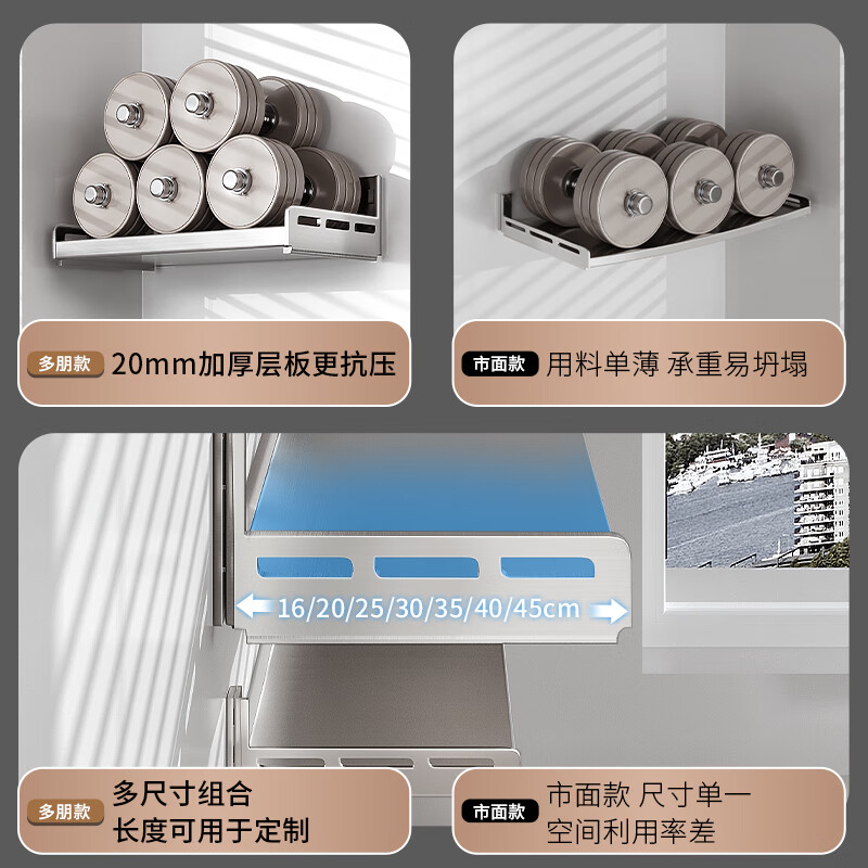 Duopeng Kitchen Microwave Rack Wall-mounted Stainless Steel Rice Cooker Oven Bracket Multifunctional Pot Rack Seasoning Storage Rack 304 Stainless Steel - Width 40cm*Length 50cm*